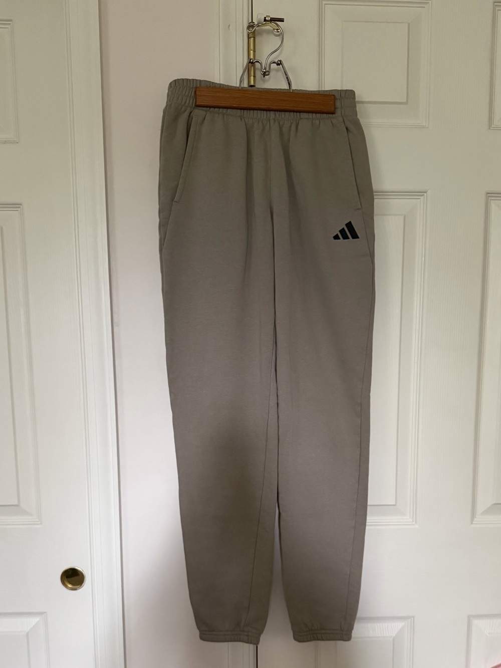 adidas Kids Taupe/Grey Fleece Joggers